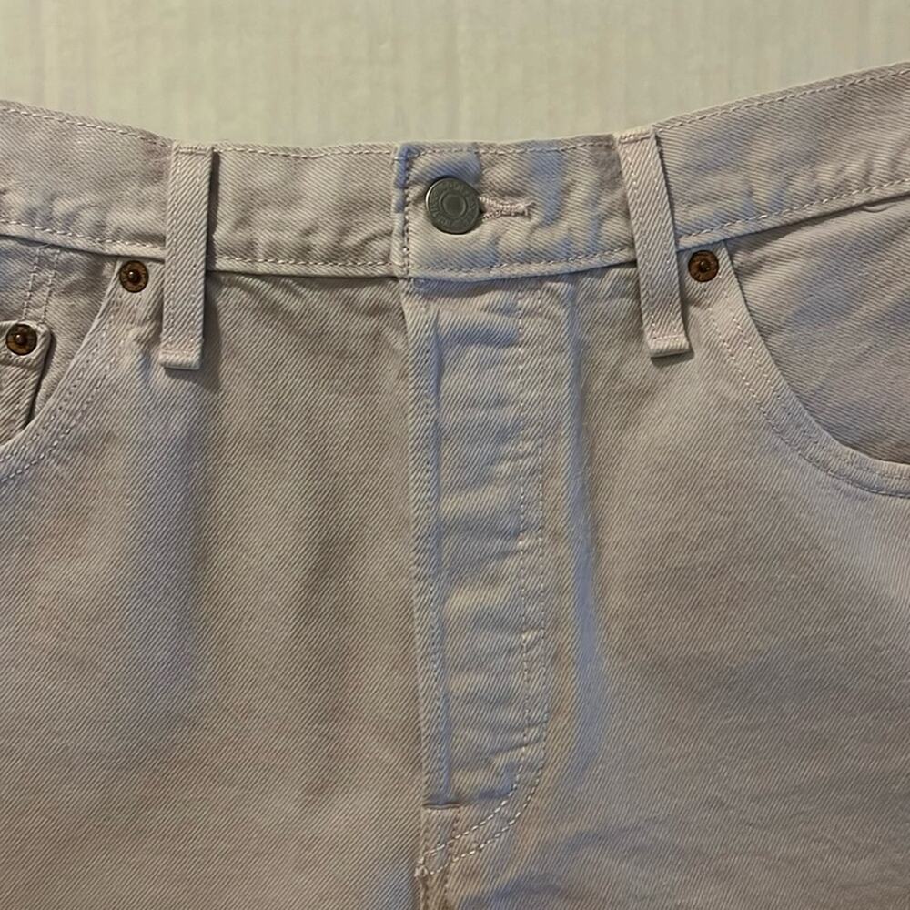 Levi 501 Lilac Cutoff Denim Shorts Womens Size L Button Fly Fray Casual Summer - Picture 3 of 16